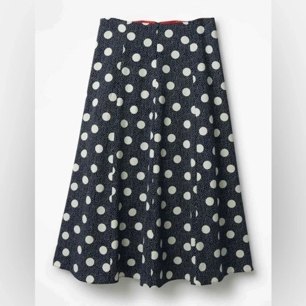 Boden Navy Spot On Spot Skirt 8